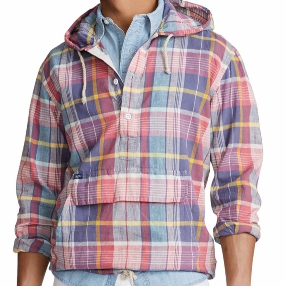 Polo Ralph Lauren Men’s Pastel Plaid Hoodie- XL